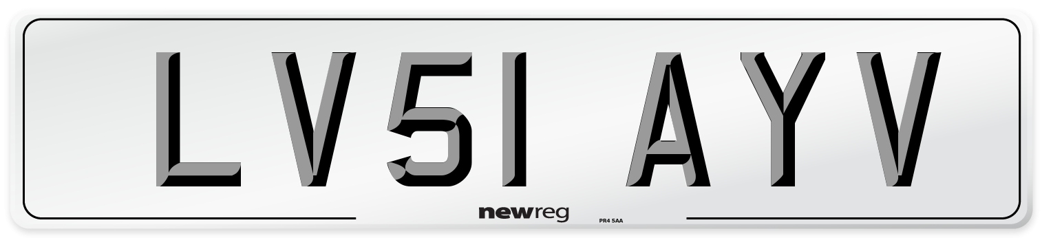 LV51 AYV Number Plate from New Reg